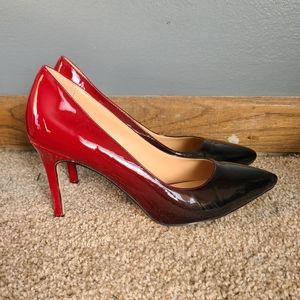 Joy In Love Red Black Patent 3.5in Stilettos Size 8.5